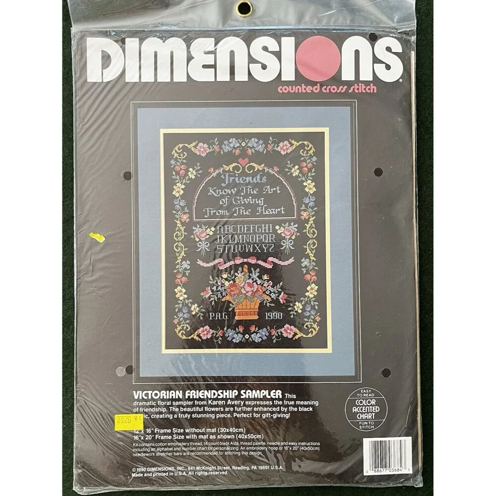 Dimensions Counted Cross Stitch Kit 3684 Victorian Friendship Sampler 12